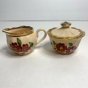 Vintage Wade miniature creamer and sugar dish set. Wade Made in England